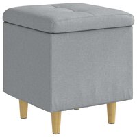 Poef met Opbergruimte Lichtgrijs 40 x 40 x 45 cm Stof 2