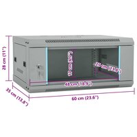 Netwerkkast met opslag Grijs 60 x 35 x 28 cm Staal 9