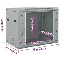 Netwerkkast met opslag Grijs 60 x 45 x 50 cm Staal 9