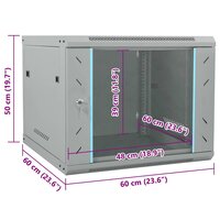 Netwerkkast met opslag Grijs 60 x 60 x 50 cm Staal 9