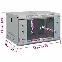 Netwerkkast met opslag Grijs 53 x 45 x 30 cm Staal 9