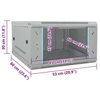 Netwerkkast met opslag Grijs 53 x 60 x 30 cm Staal 9