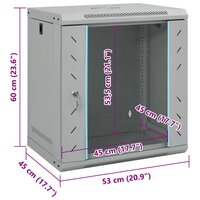 Netwerkkast met opslag Grijs 53 x 45 x 60 cm Staal 9