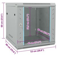 Netwerkkast met opslag Grijs 53 x 60 x 60 cm Staal 9