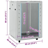 Netwerkkast met opslag Grijs 60 x 60 x 80 cm Staal 9