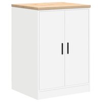 Garagekast 60x51x85 cm massief grenenhout wit 2