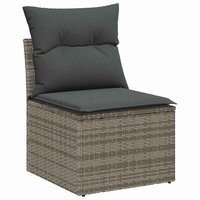 Bankstel 3 pcs Grijs poly rattan 5