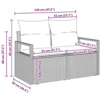Bankstel 3 pcs Grijs poly rattan 8