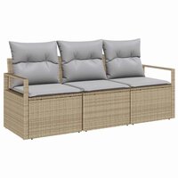 Bankstel 3 pcs Beige poly rattan 2