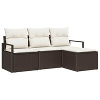 Bankstel 4 pcs Bruin poly rattan 2