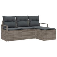 Bankstel 4 pcs Grijs poly rattan 2