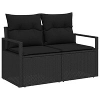 Bankstel 4 pcs Zwart poly rattan 4