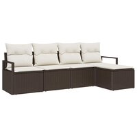 Bankstel 5 pcs Bruin poly rattan 2