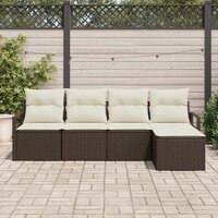 Bankstel 5 pcs Bruin poly rattan 3