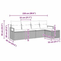 Bankstel 5 pcs Bruin poly rattan 8
