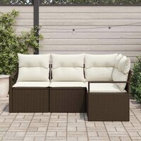 Bankstel 4 pcs Bruin poly rattan 3