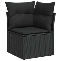 Bankstel 4 pcs Zwart poly rattan 6