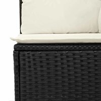 Bankstel met kussen 3 pcs Zwart poly rattan 6