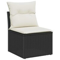 Bankstel met kussen 3 pcs Zwart poly rattan 5