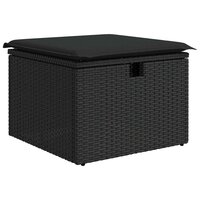 Bankstel met kussen met opslag 4 pcs Zwart poly rattan 6