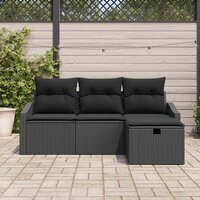Bankstel met kussen 4 pcs poly rattan 3
