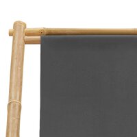 Ligstoel bamboe en canvas donkergrijs 7