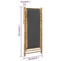 Ligstoel bamboe en canvas donkergrijs 9