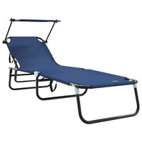 Opvouwbare zonnebed Blauw 190 x 57 x 81 cm oxford 2