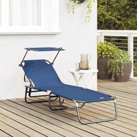 Opvouwbare zonnebed Blauw 190 x 57 x 81 cm oxford 3