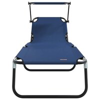 Opvouwbare zonnebed Blauw 190 x 57 x 81 cm oxford 4