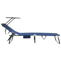 Opvouwbare zonnebed Blauw 190 x 57 x 81 cm oxford 5