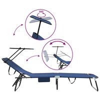 Opvouwbare zonnebed Blauw 190 x 57 x 81 cm oxford 8