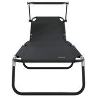 Opvouwbare zonnebed Zwart 190 x 57 x 81 cm oxford 4