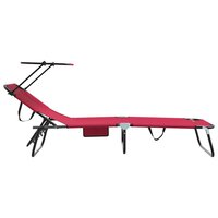 Opvouwbare zonnebed Rood 190 x 57 x 81 cm oxford 5