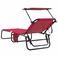 Opvouwbare zonnebed Rood 190 x 57 x 81 cm oxford 6