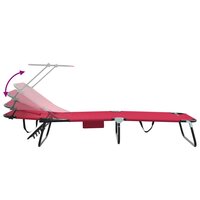 Opvouwbare zonnebed Rood 190 x 57 x 81 cm oxford 9