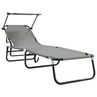 Opvouwbare zonnebed Grijs 190 x 57 x 81 cm oxford 2