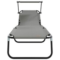 Opvouwbare zonnebed Grijs 190 x 57 x 81 cm oxford 4