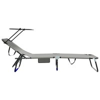 Opvouwbare zonnebed Grijs 190 x 57 x 81 cm oxford 5