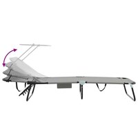 Opvouwbare zonnebed Grijs 190 x 57 x 81 cm oxford 9