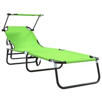 Opvouwbare zonnebed Groen 190 x 57 x 81 cm oxford 2