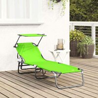 Opvouwbare zonnebed Groen 190 x 57 x 81 cm oxford 3