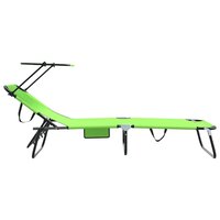 Opvouwbare zonnebed Groen 190 x 57 x 81 cm oxford 5