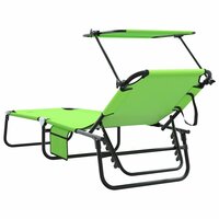 Opvouwbare zonnebed Groen 190 x 57 x 81 cm oxford 6