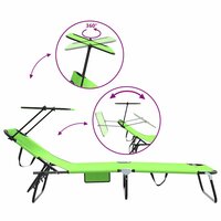 Opvouwbare zonnebed Groen 190 x 57 x 81 cm oxford 8