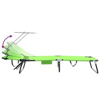 Opvouwbare zonnebed Groen 190 x 57 x 81 cm oxford 9