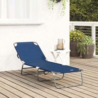 Opvouwbare zonnebed Blauw 188 x 57 x 86,5 cm Polyester 3