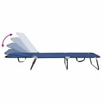 Opvouwbare zonnebed Blauw 188 x 57 x 86,5 cm Polyester 9