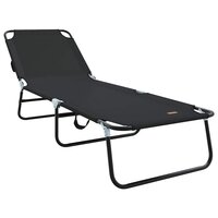 Opvouwbare zonnebed Zwart 188 x 57 x 86,5 cm Polyester 2