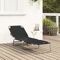 Opvouwbare zonnebed Zwart 188 x 57 x 86,5 cm Polyester 3